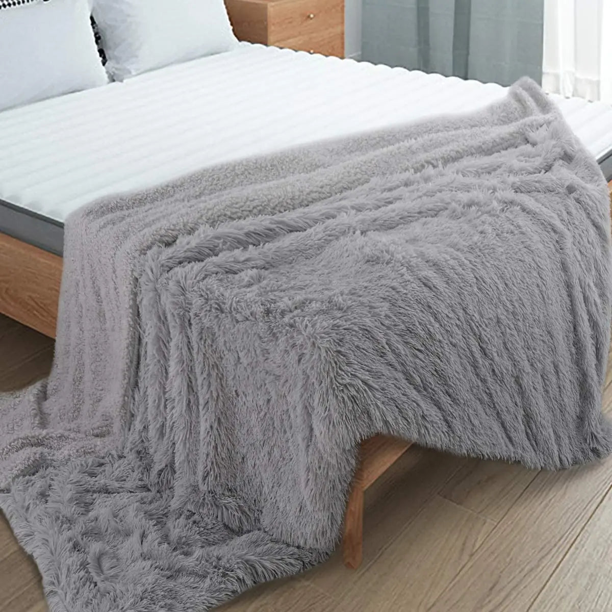 Thickened Fluffy Blanket Warm Spring Bedspread on the bed Stitch plaid sofa cover Double side blankets and throws for Home decor