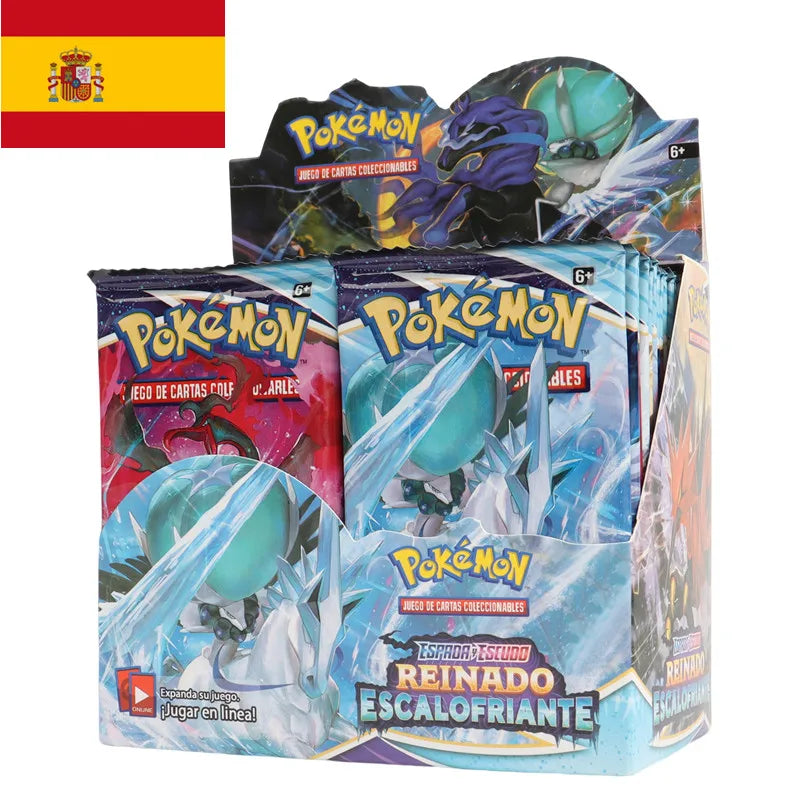40/360Pcs Spanish Version Pokémon Card TCG: Sword shield Fusion Strike Booster Box Pokemon Cards 36 Pack Box Gifts
