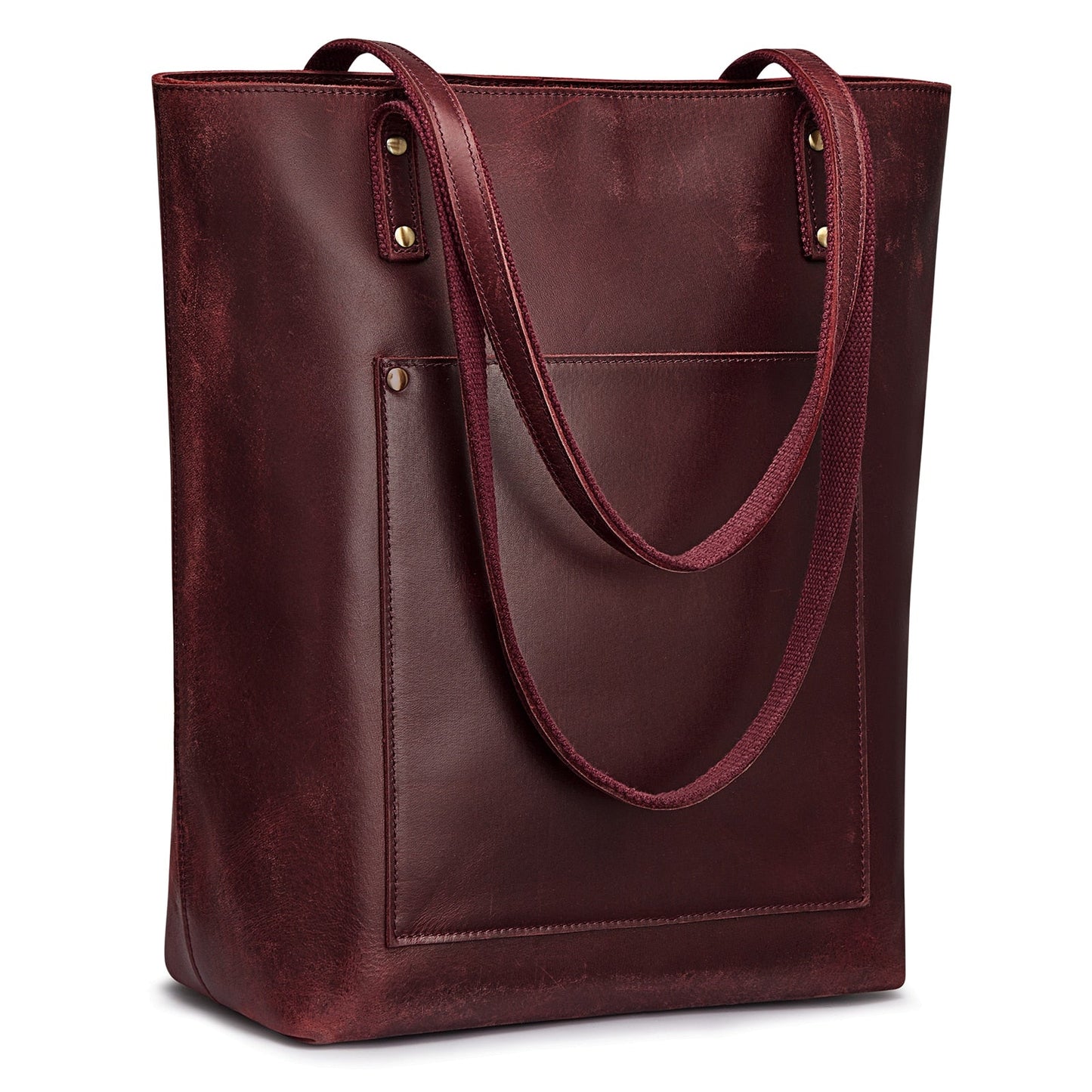 S-ZONE Women Vintage Genuine Leather Tote Bag Large Shoulder Purse Work Handbag