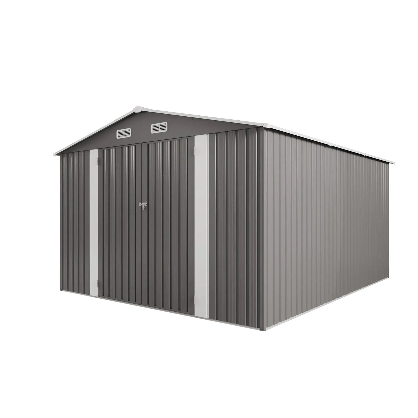 SUSUA10x12FT Outdoor Storage Shed  Metal Garden Shed with Double Door Two Window Waterproof Tool Shed for Backyard Patio Lawn