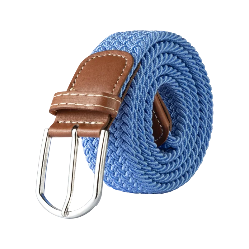 Black Female Casual Knitted Pin Buckle Men Belt Woven Canvas Elastic Expandable Braided Stretch Belts for Women Jeans Belts Belt