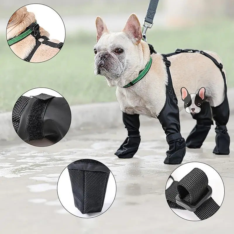 Dog Shoes Waterproof Ajustable Dog Boots Pet Breathable Shoes Soft French Bulldog Shoes Outdoor Protector Accessories Pet Supply