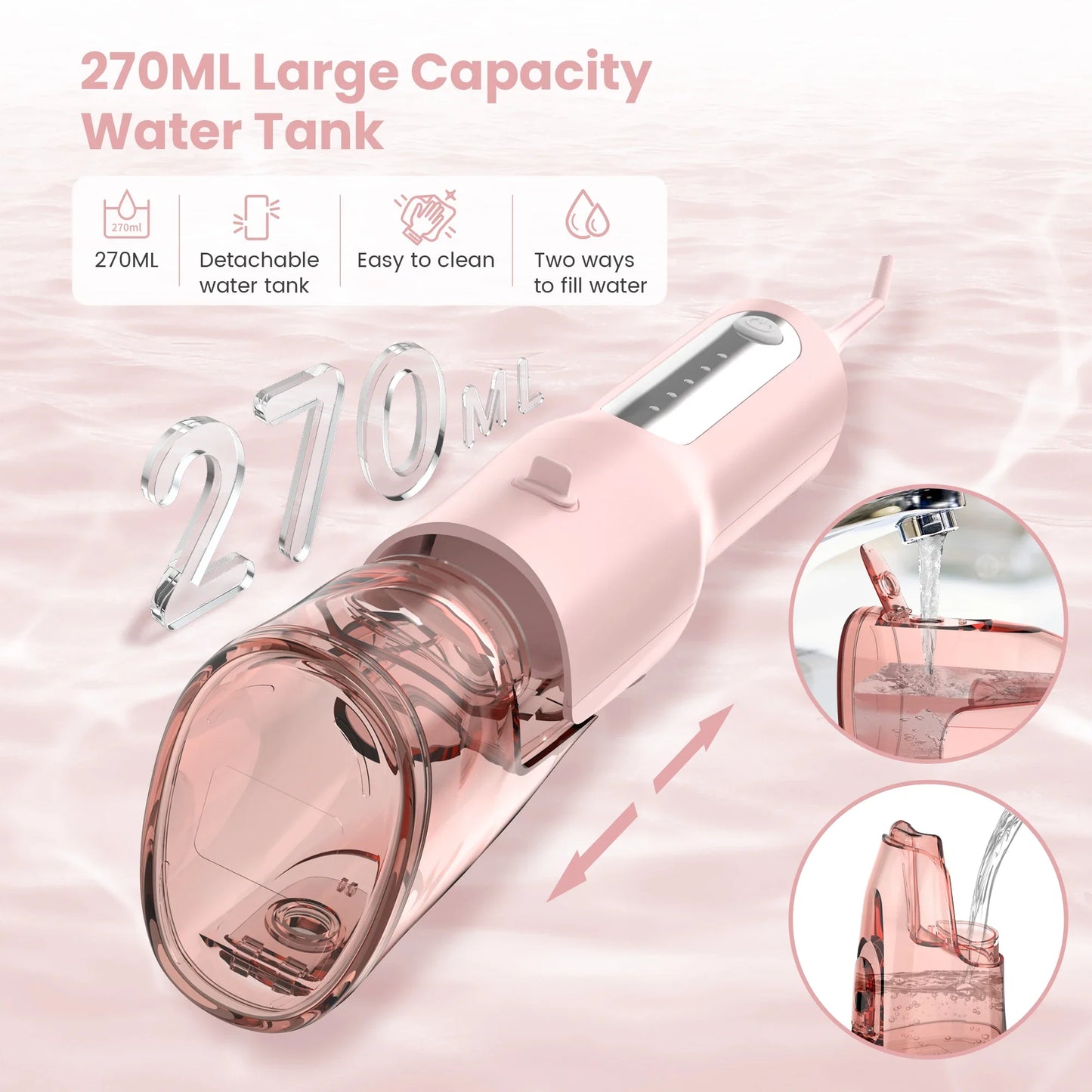 SEJOY Water Flosser for Teeth Irrigator Teeth Whitening Tool Portable Water Pick Personal Care Appliances Dental Teeth Cleaner
