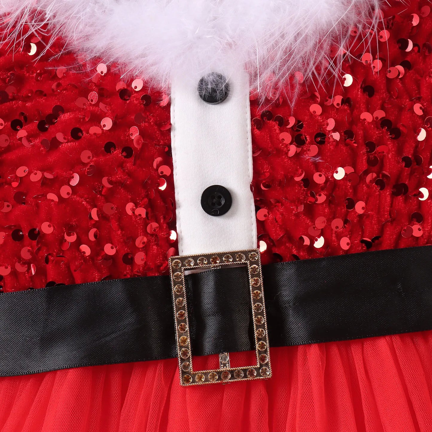 Toddler Baby Girls Christmas Dress Santa Claus Red Princess Tutu Dress with Headband Girls Outfit Kids Girl Dance Party Costumes