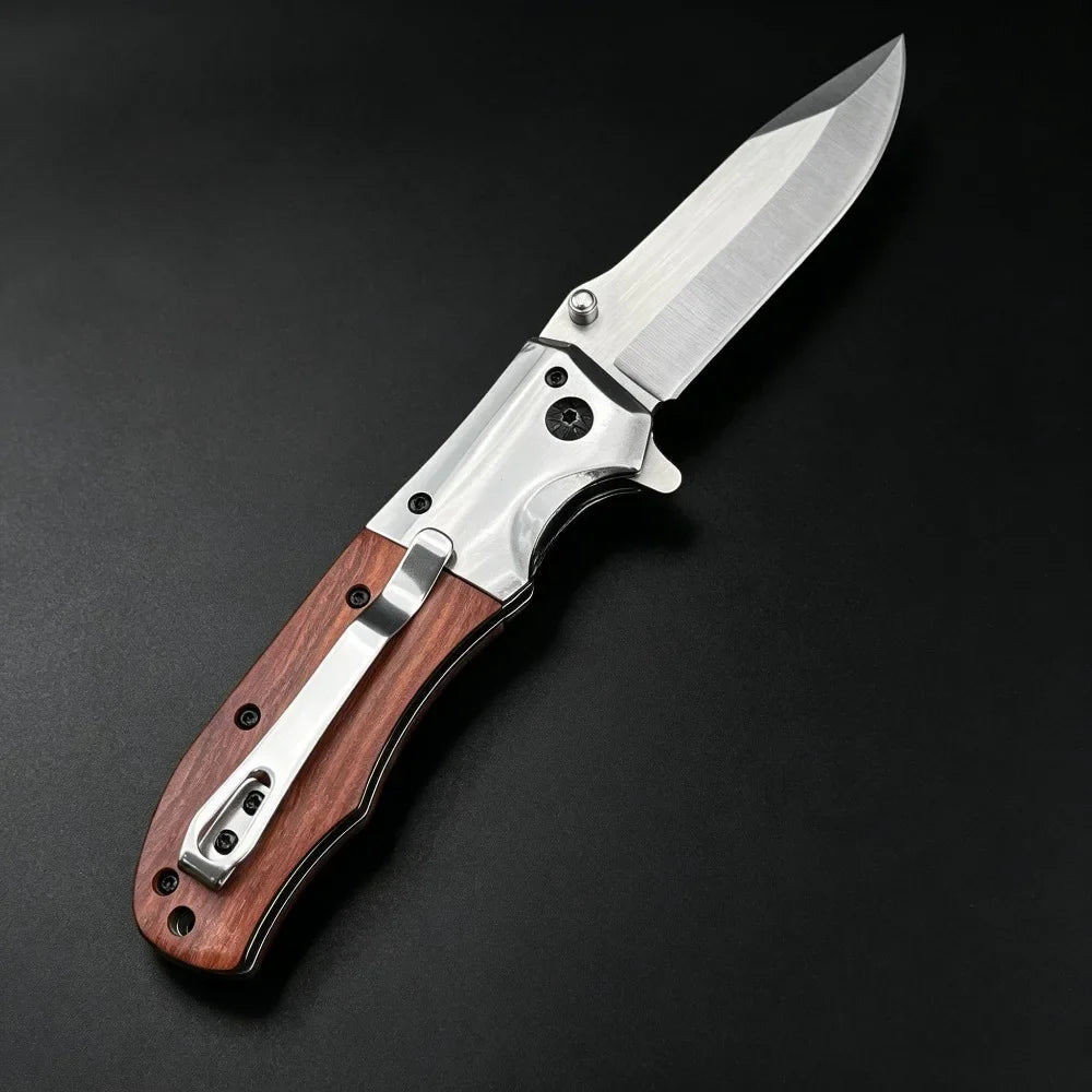 TOP Quality Folding Pocket Knife 420 Steel+walnut Wood Handle 5Cr13Mov Blade Portable Outdoor EDC Utility Knife
