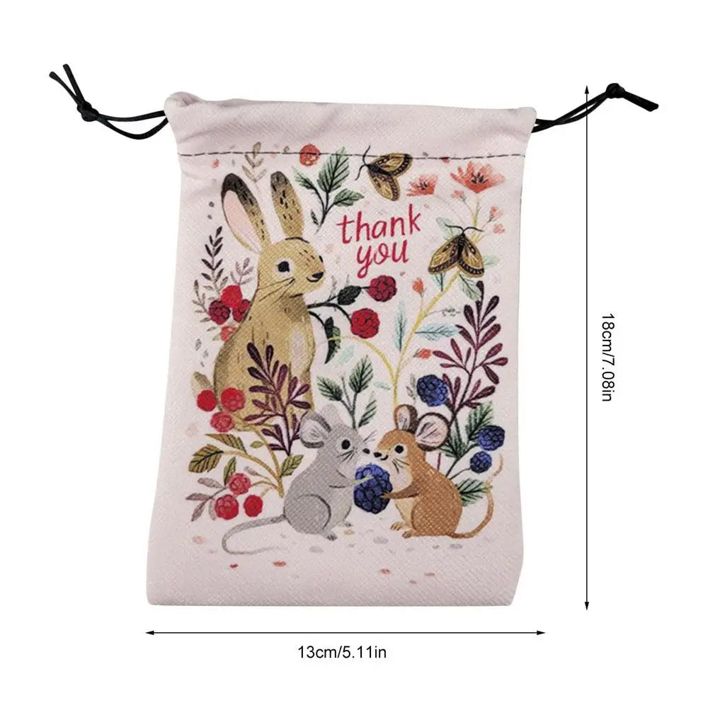 Printed Velvet Tarot Carods Storage Bag Oracle Card Witch Divination Accessories Board Games Mini Drawstring Package