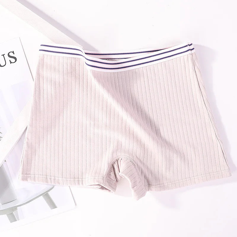 Female Lingerie Plus Size Boxer Briefs Women's Cotton Antibacterial High Waist Ladies'Boxer Briefs Flush Legs Flat Footed Shorts
