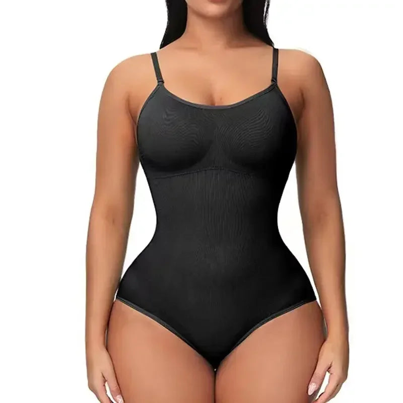 1 Piece Solid Seamless Brief Shaping Shapewear Bodysuit, Tummy Control Butt Lifting Women's Underwear.