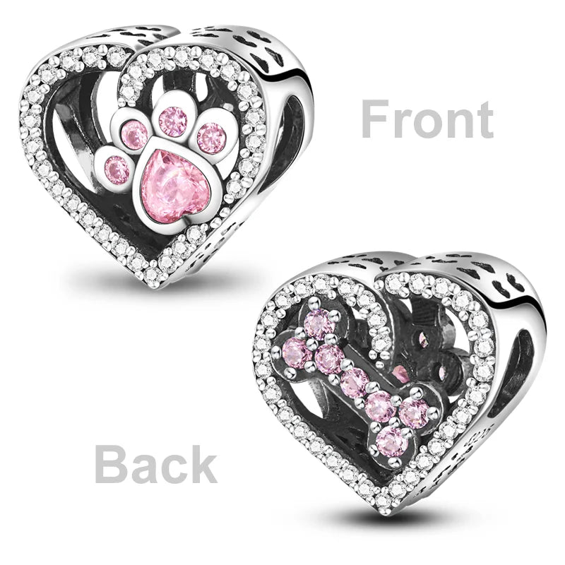 Charms Bead 925 Sterling Silver Pink Butterfly Luminous Firefly Dangle