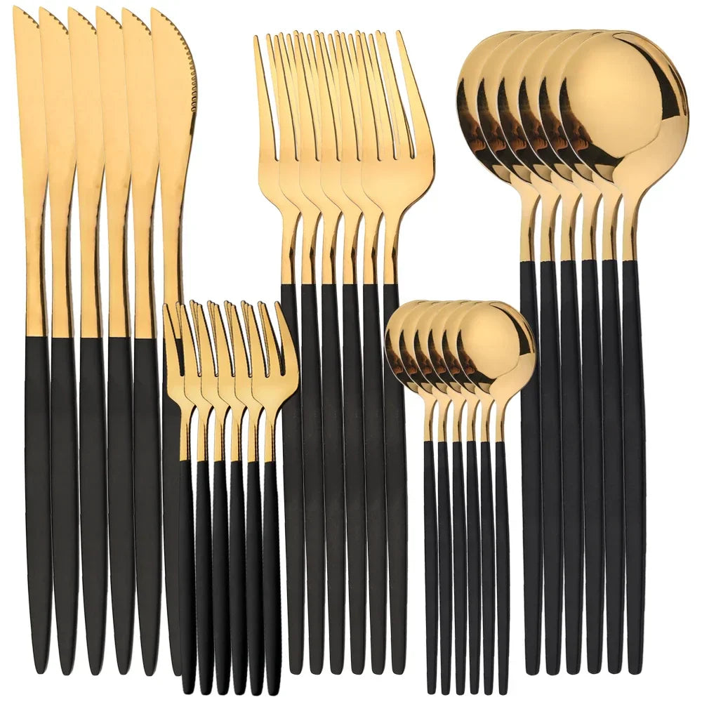 30Pcs Flatware Set Stainless Steel Tableware Set