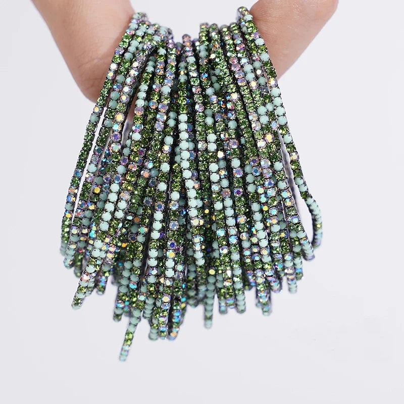 5pcs Fashion Colorful Acrylic Crystal Rhinestone Elastic Bracelet For Women Stretch Wristband Wedding Bracelets Daily Jewelry