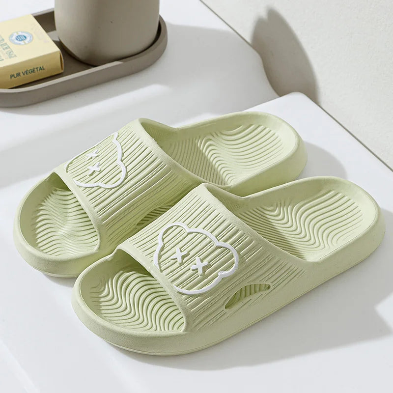 Summer Bathroom Household Slippers Flat Non-slip, Cartoon Flip-flops Beach Women's Sandals Indoor And Outdoor