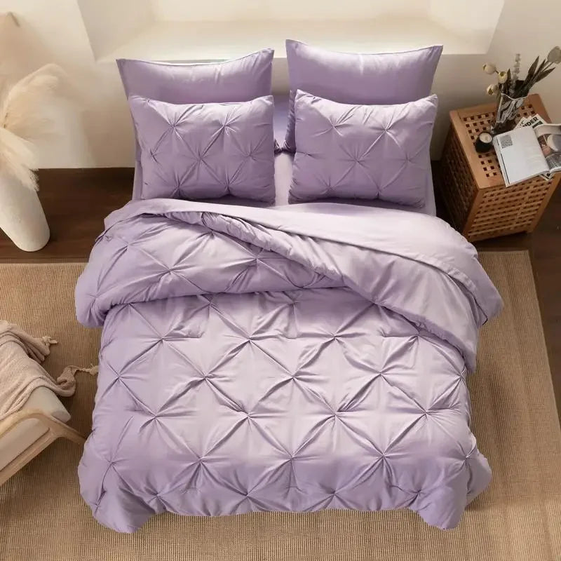 DOWNCOOL 7Pcs Comforter Sets, Multi-color Bedding Sets , All Season Down Alternative Bedding Comforter Sets