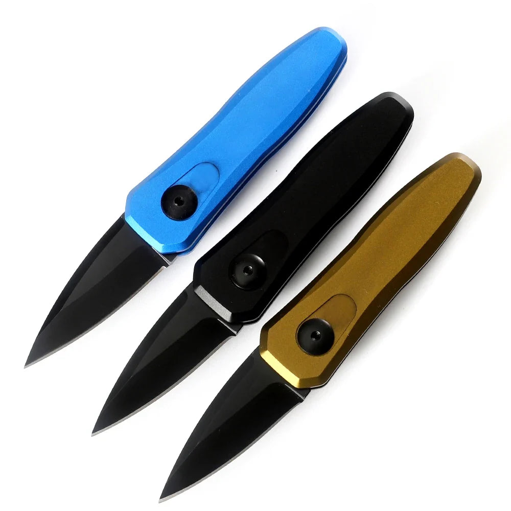 7500 folding pocket knife 1.9 inch black 8CR13 blade, aluminum handle camping hunting fishing outdoor tool EDC