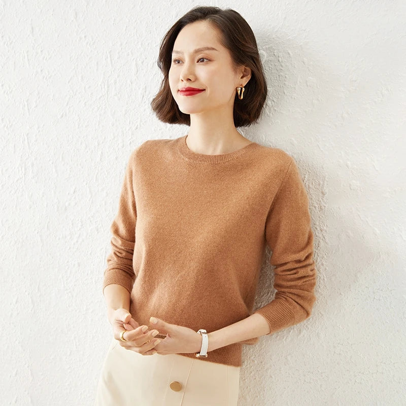 YSC Classic style Hot sales of Cashmere Sweater round collar Fashion on the solid color long sleeve knitted Pullover S-XXXL
