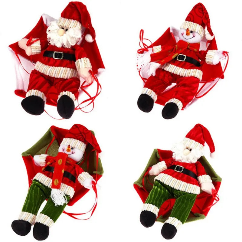 2024 Christmas Santa Claus Smowman Hanging Ceiling Decorations Parachute New Year  Pendant Christmas Home Decoration Supplies
