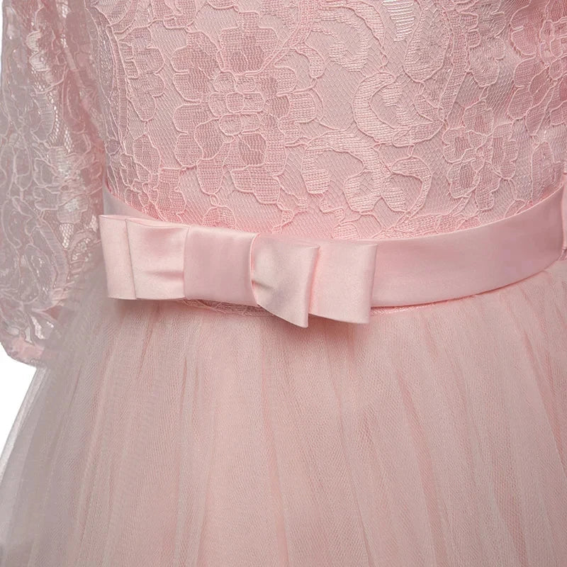 Baby Princess Dress Girl Party Ball Gown Wedding Lace Dresses Kids Christmas Bridesmaid Costume Birthday Party Dress 4-14 year