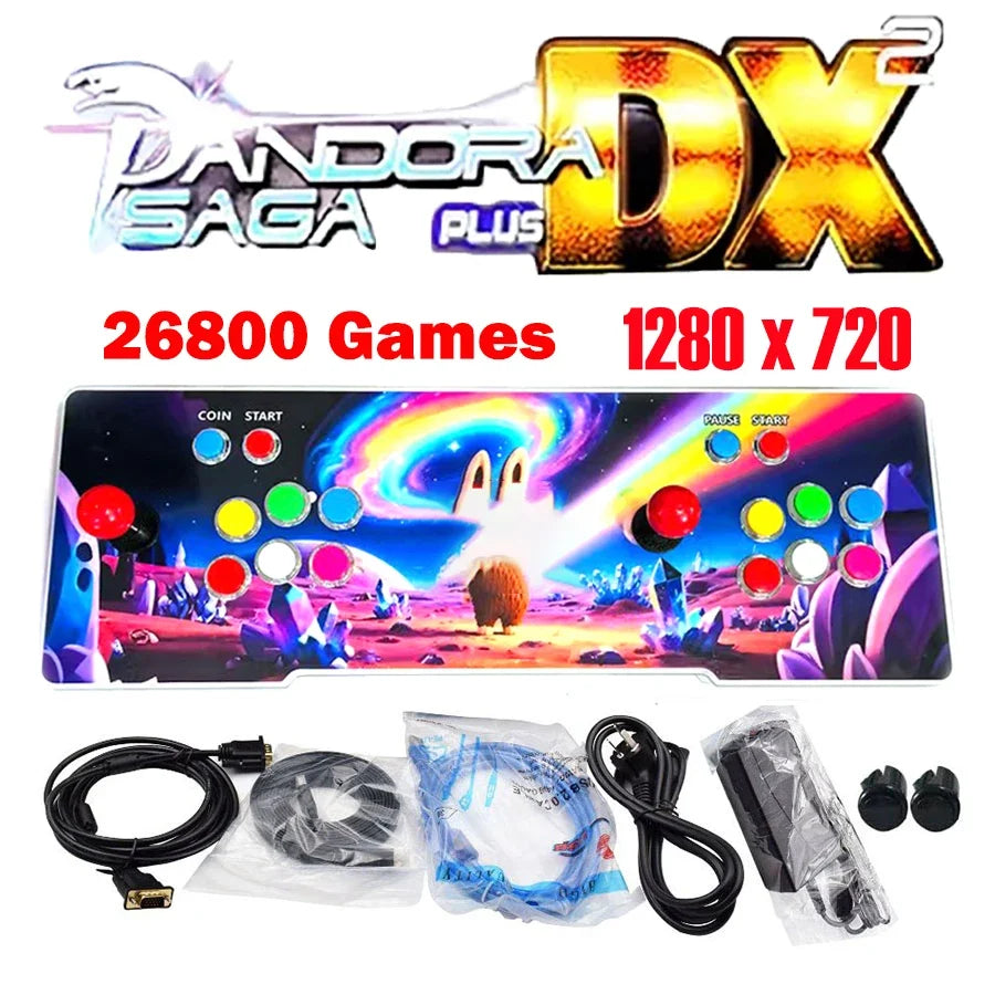26800 Pandora Saga Dx2 Box Arcade Console 2025 Multiplayer Joystick 720P HD Output TV Games Suitable for Family Entertainment