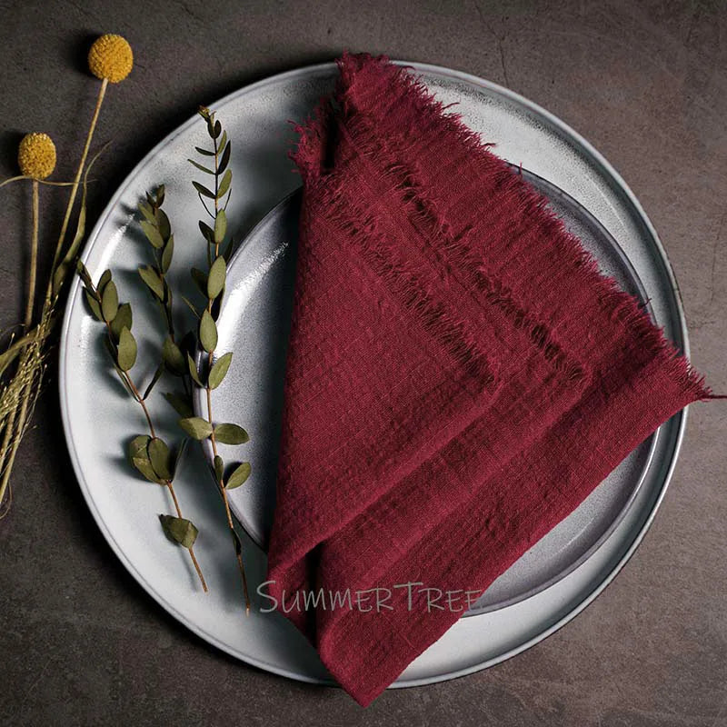 Large Napkins Cotton Gauze 41cm Napkin Muslin Tea Towels Dinner Retro Cheesecloth Wedding Party Rustic Table Decoration 16inch