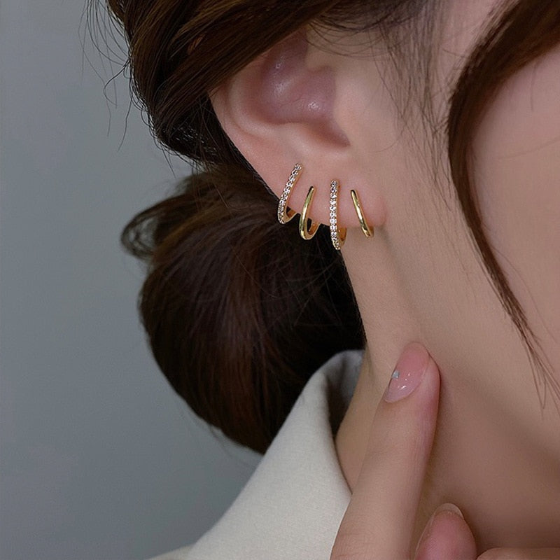 New Crystal Flower Drop Earrings for Women Fashion Jewelry Gold Colour Rhinestones Earrings Gift for Party Best Friend