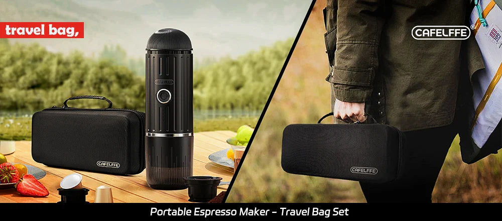 Cafelffe Outdoor Combination Wireless Electric portable espresso machine,Coffee Gift Giving Camping hiking Travel bag cafetera
