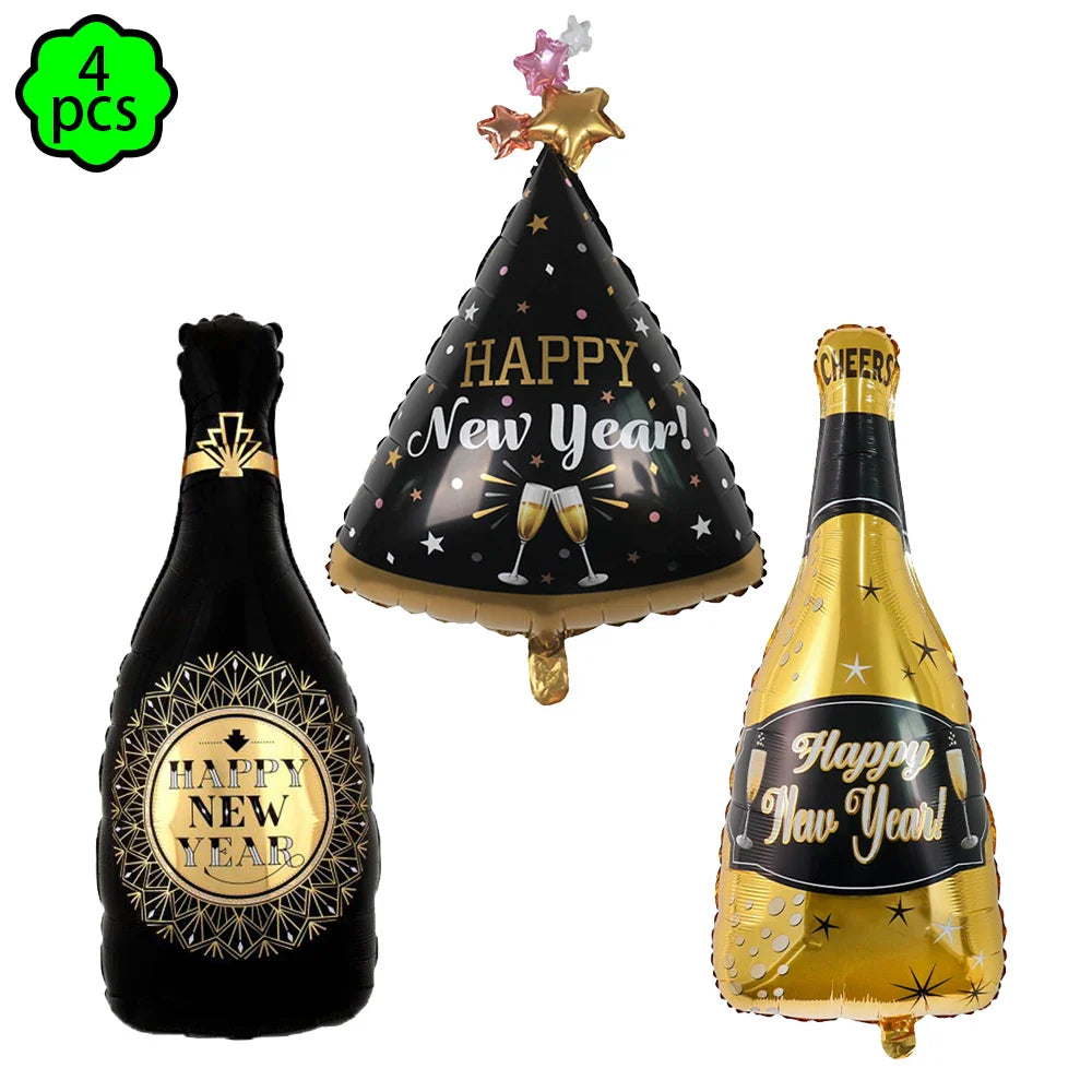 New Year 2024 number foil Balloon Hello 2024 New Year banner Balloon 2024 new year decor balloon Happy New Year Party Decoration