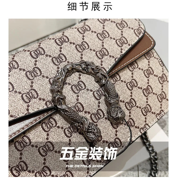 Fashion Popular Women's Bag Trend Brand Retro Chain Shoulder Bag High Quality Ladies Crossbody Bag Designer Luxury Handbag