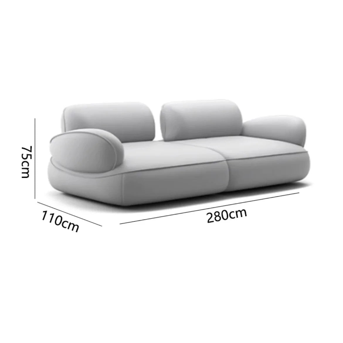 LXSnail sofa Cheney fabric  minimalist straight row size apartment backrest sofa