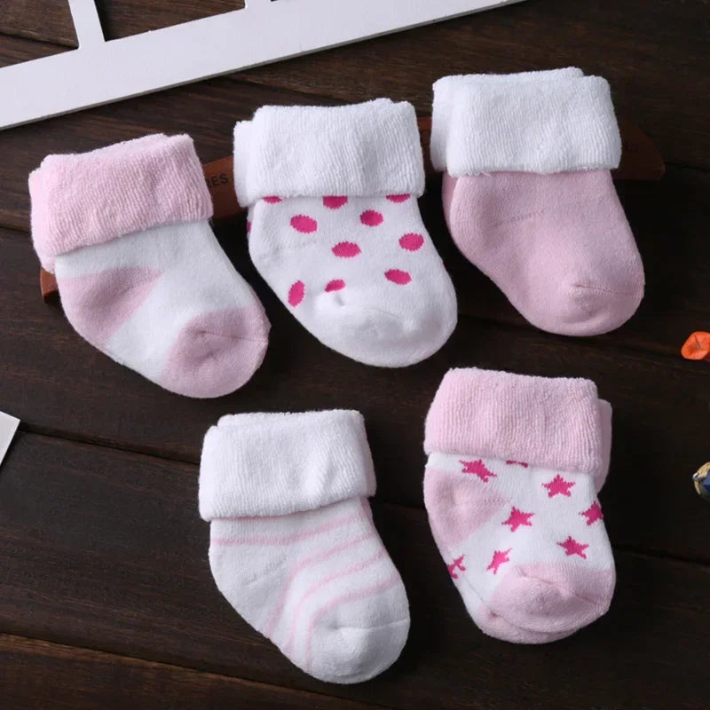 5pairs/lot Unisex Non-Skid Baby Shoe Socks 0-12months Cotton Baby Boy