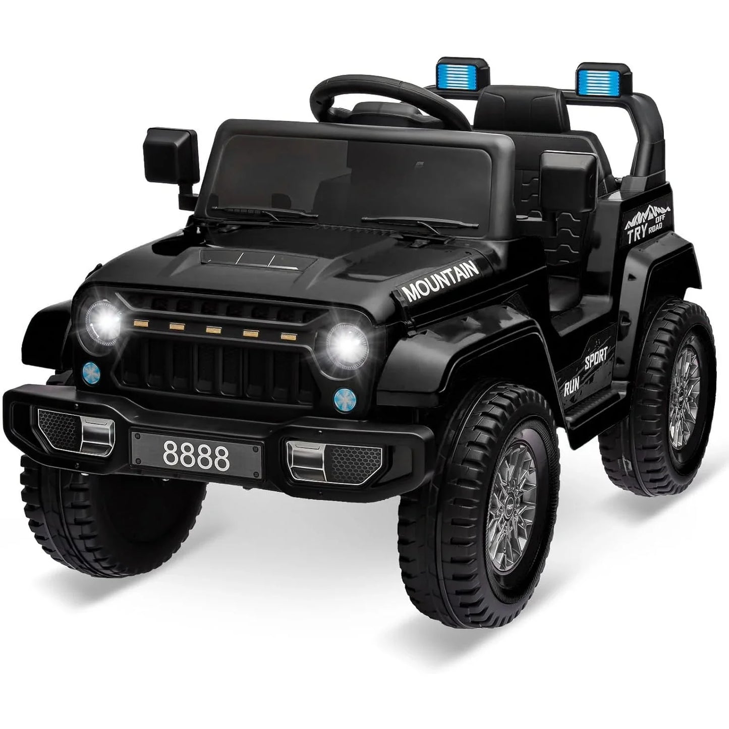 12V Children's Electric Car, Car with 2.4 G Remote Control, Children's Electric Car with Bluetooth, Music, Horns and Headlights