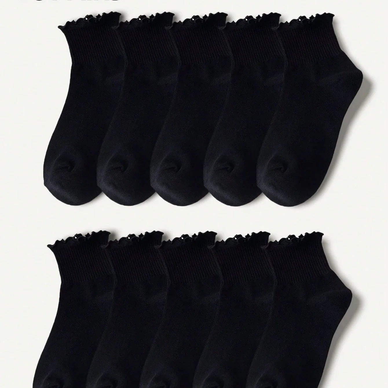 Women's Crew Socks with Ruffles, White and Black, Comfortable, Breathable, Moisture-Absorbing and Sweat-Wicking