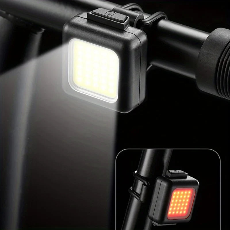 2Pcs Mini Mountain Lights Multi-Functional Strong Light Bicycle Front Light Tail Light Outdoor Backpack Clip Light Bicycle Flashlight