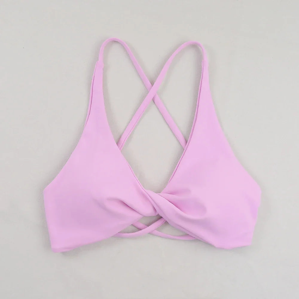 Sexy Slim Shoulder Straps Somfortable High Stretch Sports Underwear Gym Workout Breathable Detachable Yoga Bra