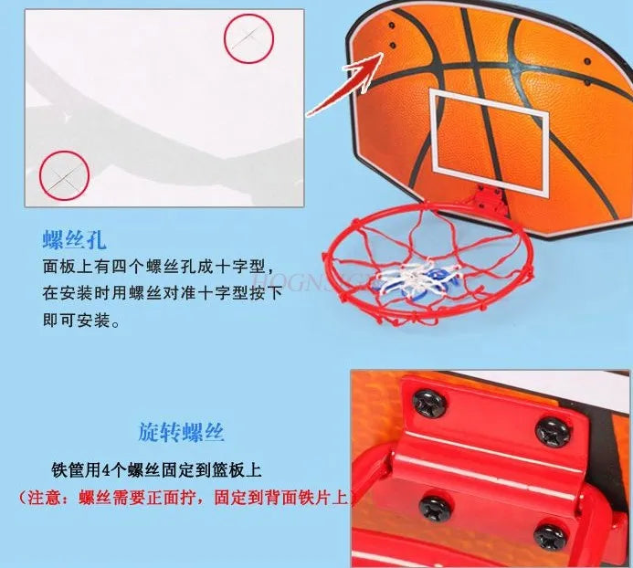 Hanging Children's Basketball Frame Indoor Foldable Cartoon Basketball Basket Hangable Basketball Frame Children's Toys