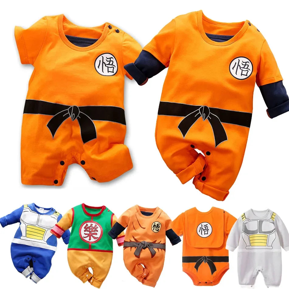 Baby Anime Clothes Vegeta Rompers Newborn Kuririn Roshi Training