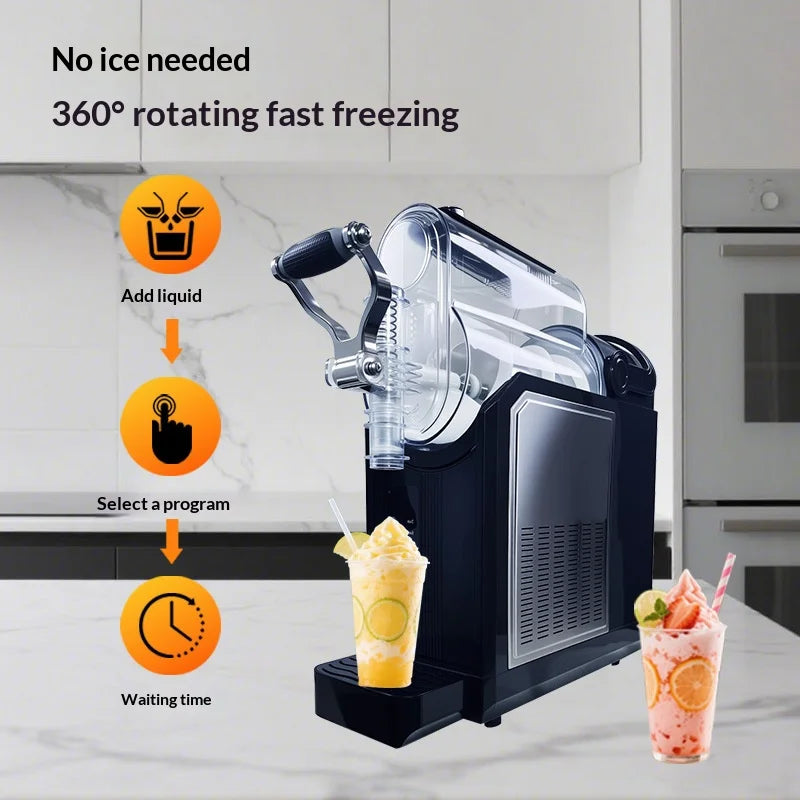 Compact Home Use Snow Slush Machine Electric Ice Crusher Frozen Drink Maker Auto-Cleaning for Smoothie & Slushie Bulk Supply