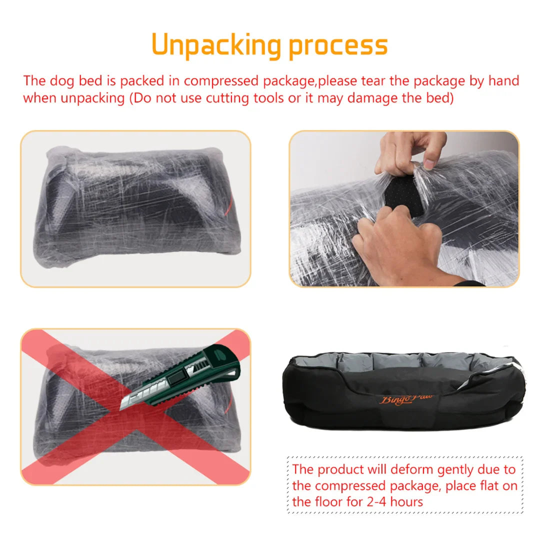 BingoPaw Large Soft Dog Bed with Removable Cushion Waterproof Sofa Dog Pet Bedding Scratch Prevention Oxford Cover