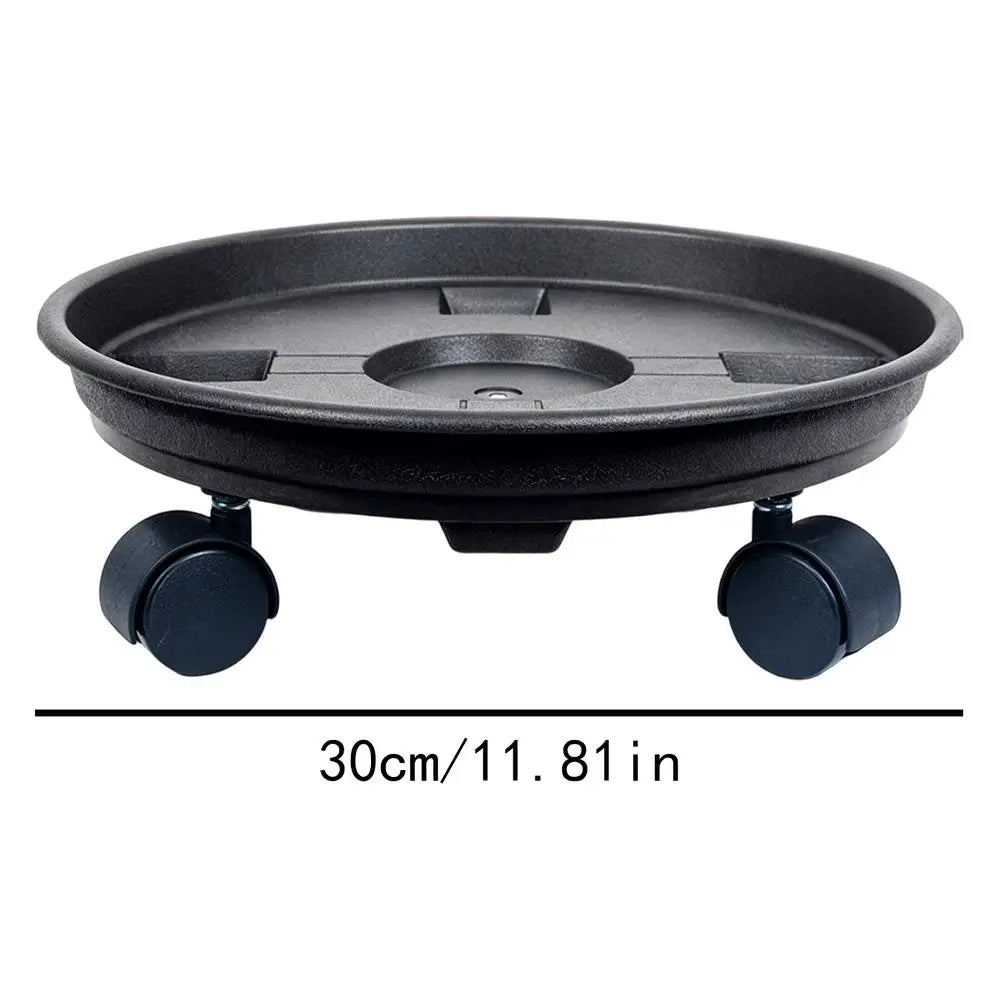 Heavy Duty Plant Holder 4 Wheel Rolling Planter Tray with Drainage Plant Pot Dolly Movable Base Home Garden Decorative Pot Stand
