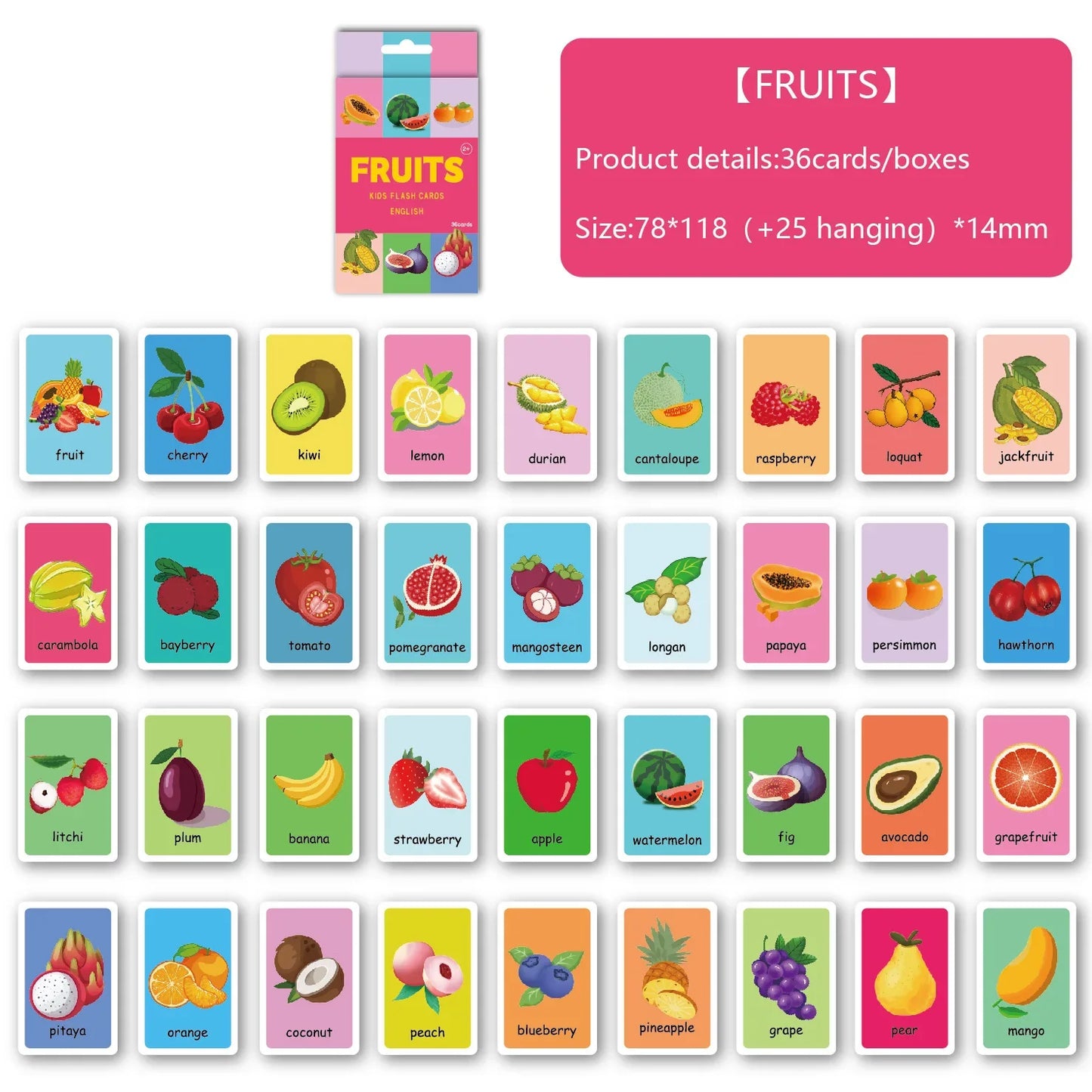 Montessori Alphabet Flashcards for Kids 3-14 Years, 36 Cards x 8 Themes, Educational Toys, Reading/Writing Learning Games Gift