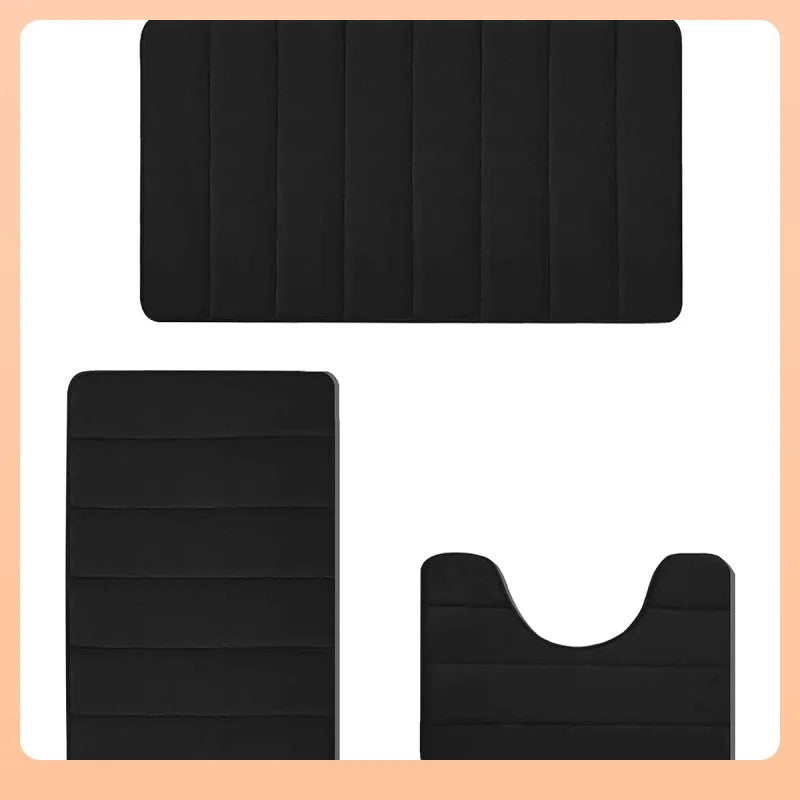3pcs Fast Absorbent Memory Foam Strip Floor Mat Set. Carpet, Kitchen Area Rugs