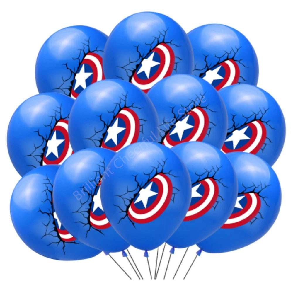 12 Inch Marvel Superhero Latex Balloon Set Avengers Spiderman Hulk  Boys Birthday Party Baby Shower Party Decorations Kid Toys