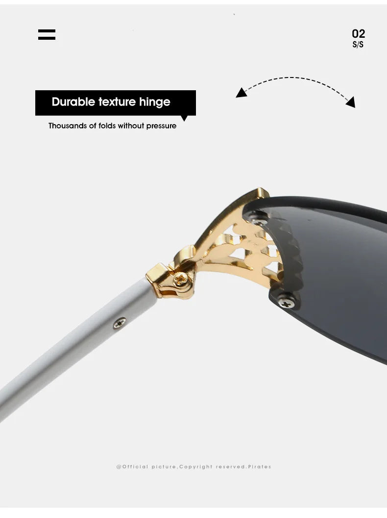 Luxury One-Piece Rimless Sunglasses Oversized Diamond Brand Designer Sun Glasses for Women Steampunk Eyewear UV400 Oculos De Sol