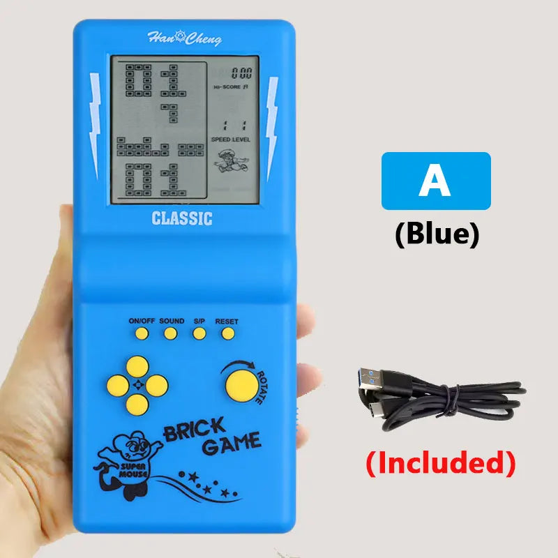 Rechargeable Portable Pocket Game Console Type-C Charge Retro Handheld Game Player with Switch for Tetris Machine Puzzle Toys