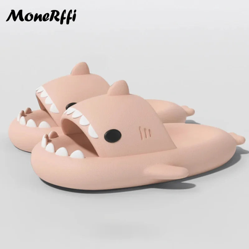 2024 Shark Slides Women Men Summer Shark Slippers Indoor Non-Slip Bathroom Shoes Women Flat Sandals Couple Beach Flip Flops