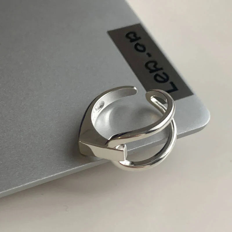 925 Sterling Silver Open Finger Mobius Ring Twist for Women Golden Rock Punk Lines Stackable Jewelry Gift Dropship Wholesale