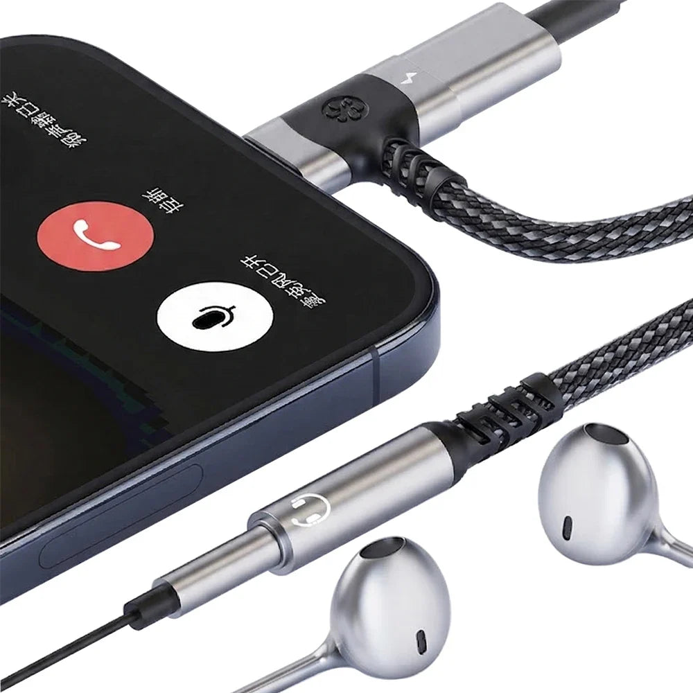 USB C to 3.5mm Audio Adapter with DAC for Gaming Headset Samsung S26 S25 iPhone 17 AUX Cable Converter Plug Kit