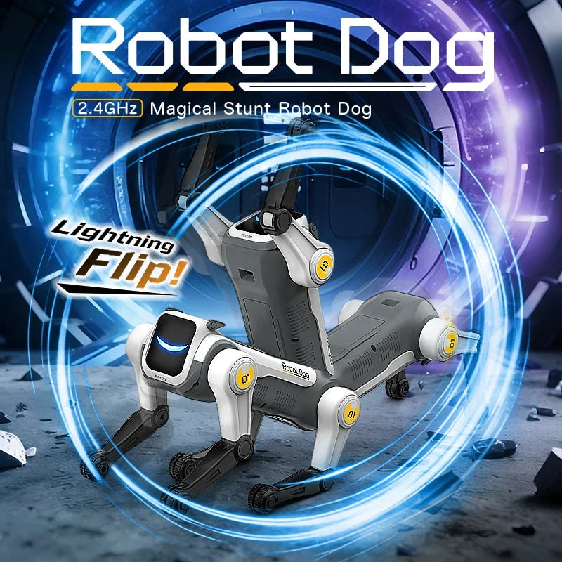 2.4Ghz Remote Control Stunt Robot Dog, Singing & Dancing Smart RC Robot Pet Toy, Fun Electronic Gift for Kids Age 8+