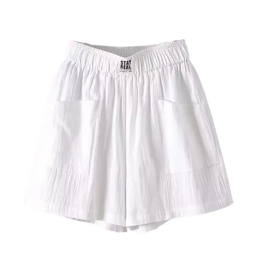 Cotton Linen Shorts Women's Sports Shorts Summer Solid High Waist Black Shorts Women Fashion Plus Size Casual Basic Short Pants