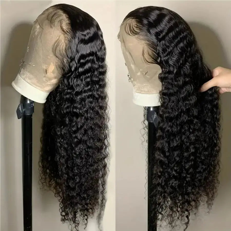 Deep Wave Frontal Wig  13x4 Hd Lace Frontal Wig Curly Lace Front Human Hair Wigs For Women Frontal Wig Human Brazilian hair