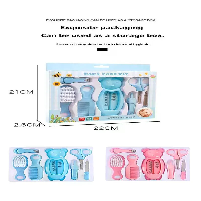 Baby Care Kit Baby Nail Clippers Nasal Aspirator Nose Cleaning Tool Safety Comb Brush 10-Piece Set Specially Designed for Bags